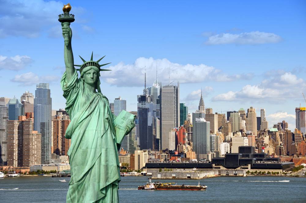 estatua de la libertad intercambio en estados unidos imagen en primera plana